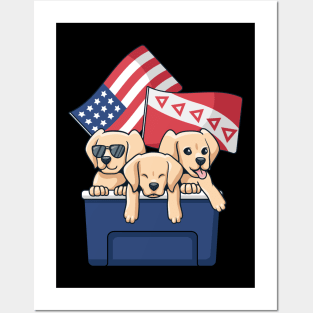 Labradors In USA Posters and Art